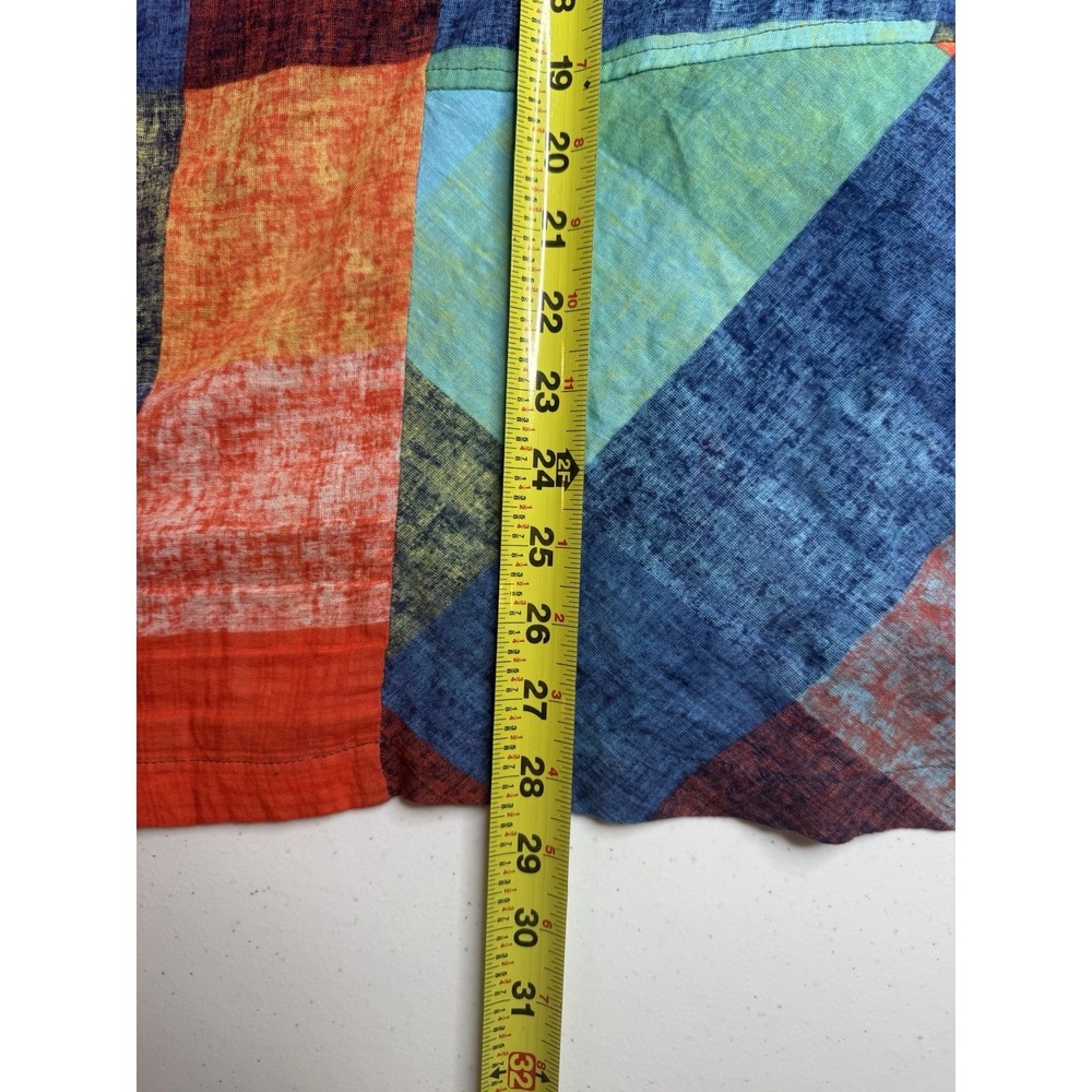 TERRA SJ Apparel XL Multicolor Patchwork Button-up Tunic Blouse Lagenlook -2807 - Picture 8 of 8